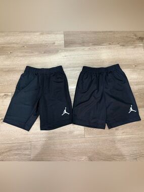 Jordan Black Kids' Athletic Shorts with White Jumpman Logo